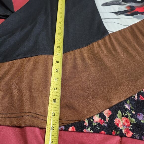 Highness Women 1X Asymmetrical Tunic Dress Art Wear Patchwork Lagenlook - Picture 9 of 11